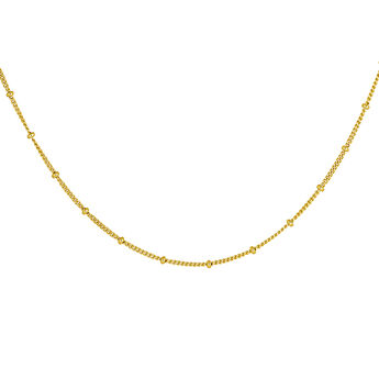 Cadena de plata recubierta de oro con bolitas, J04614-02, mainproduct