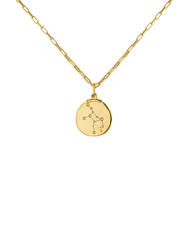 925 Silver Virgo Charm bathed in 18K Yellow Gold image number 7