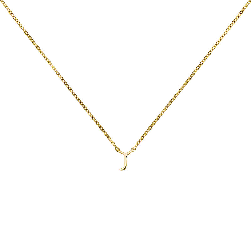 Gold Initial J necklace , J04382-02-J, hi-res