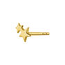 Gold plated silver two star earring, J04815-02-H