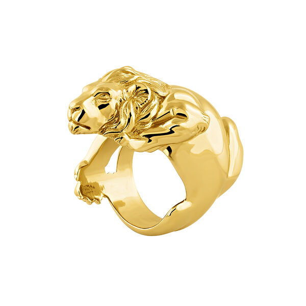 Anillo león plata recubierta oro, J04237-02,hi-res