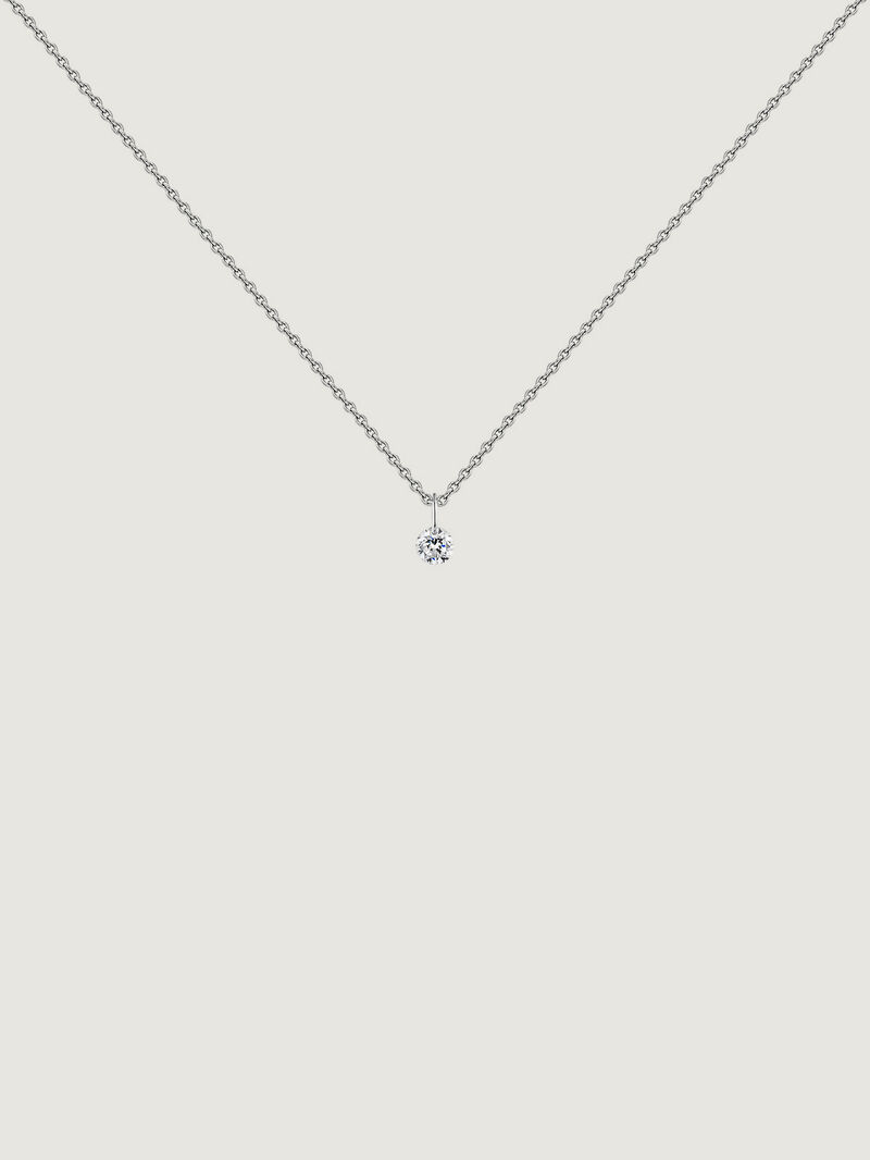 18K white gold pendant with diamond. image number 0