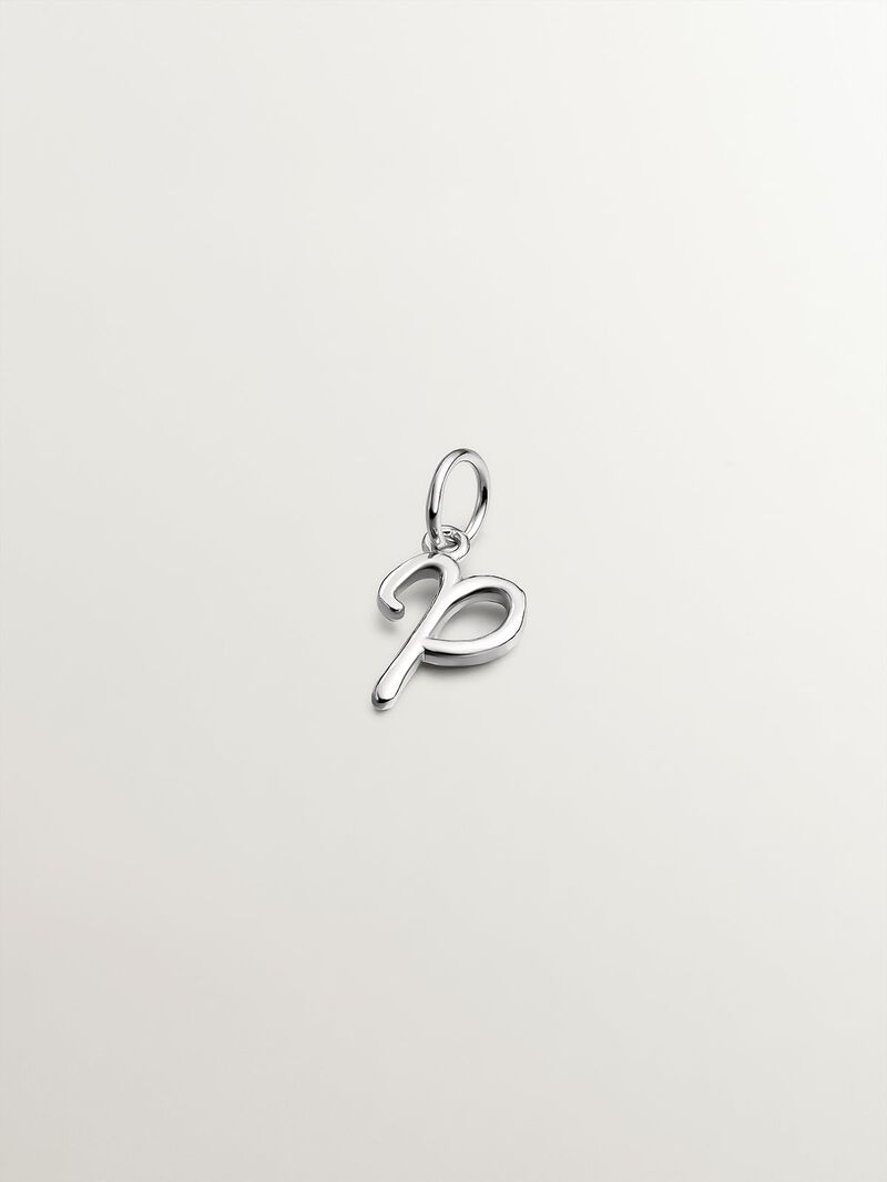 925 Silver charm with initial P. image number 0