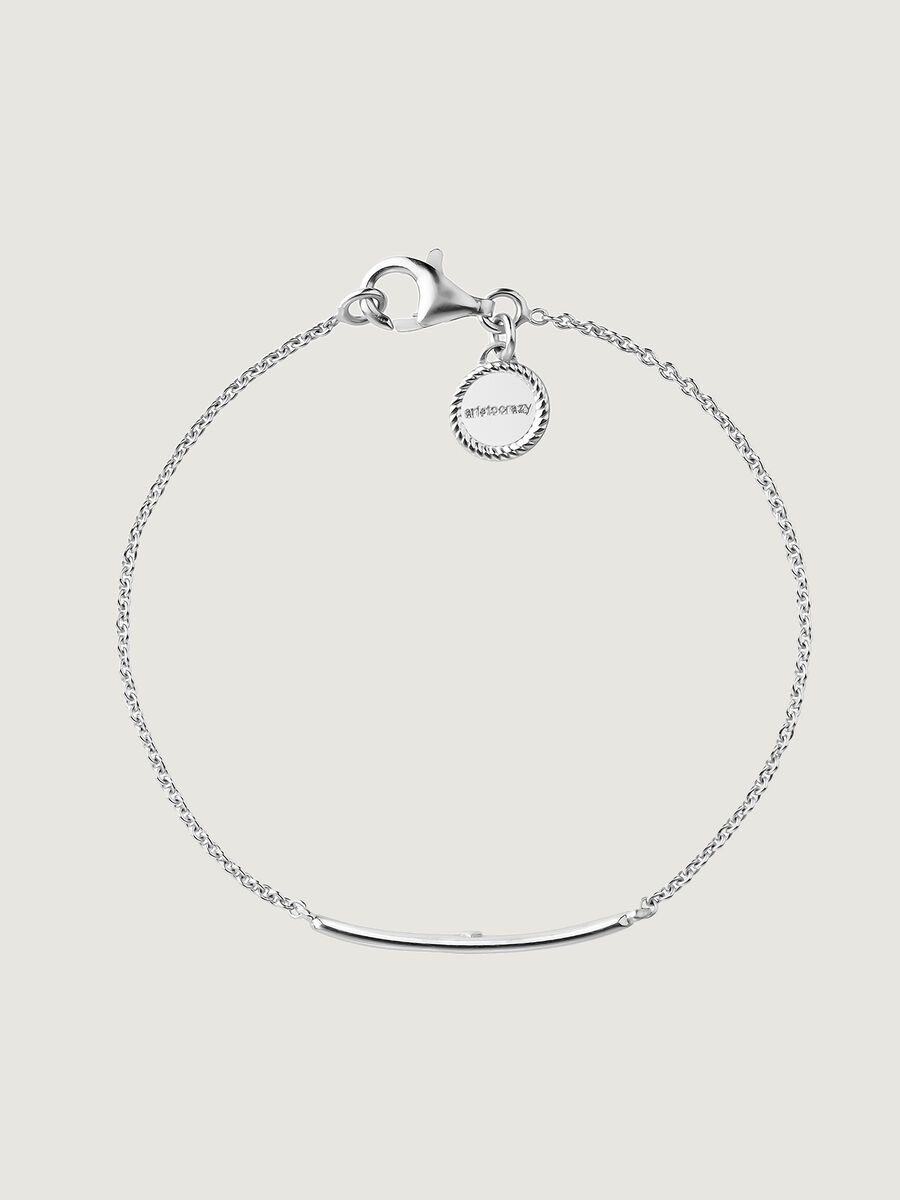 Silver bar bracelet with heart on the inside, J05164-01, hi-res