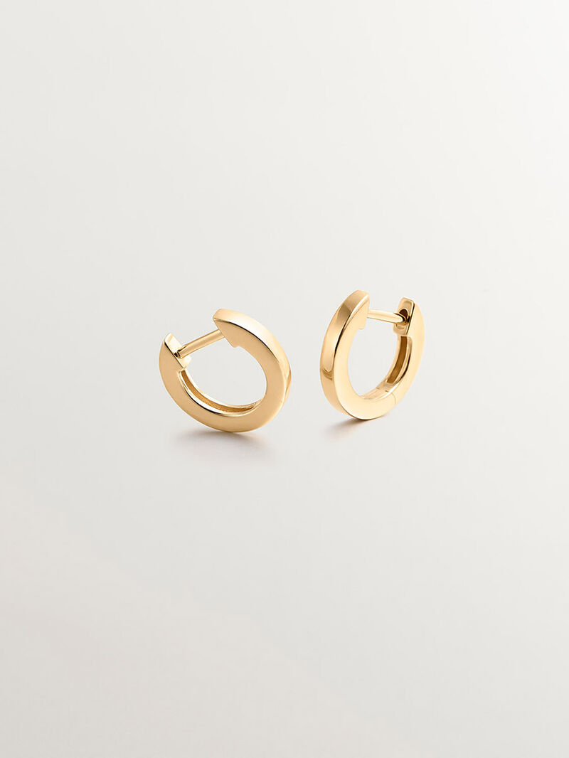 Small 925 silver hoop earrings coated in 18K yellow gold. image number 4