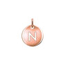 Rose gold-plated silver N initial medallion charm , J03455-03-N