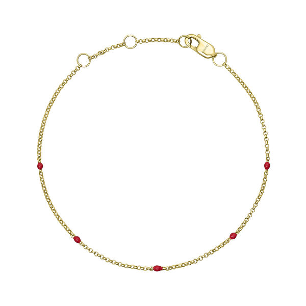 Bracelet à boules vernis rose or 9 carats, J05014-02-PKENA,hi-res