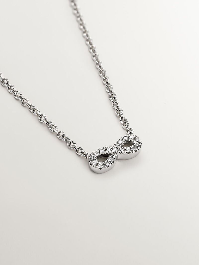 18K white gold pendant with infinity diamonds image number 2