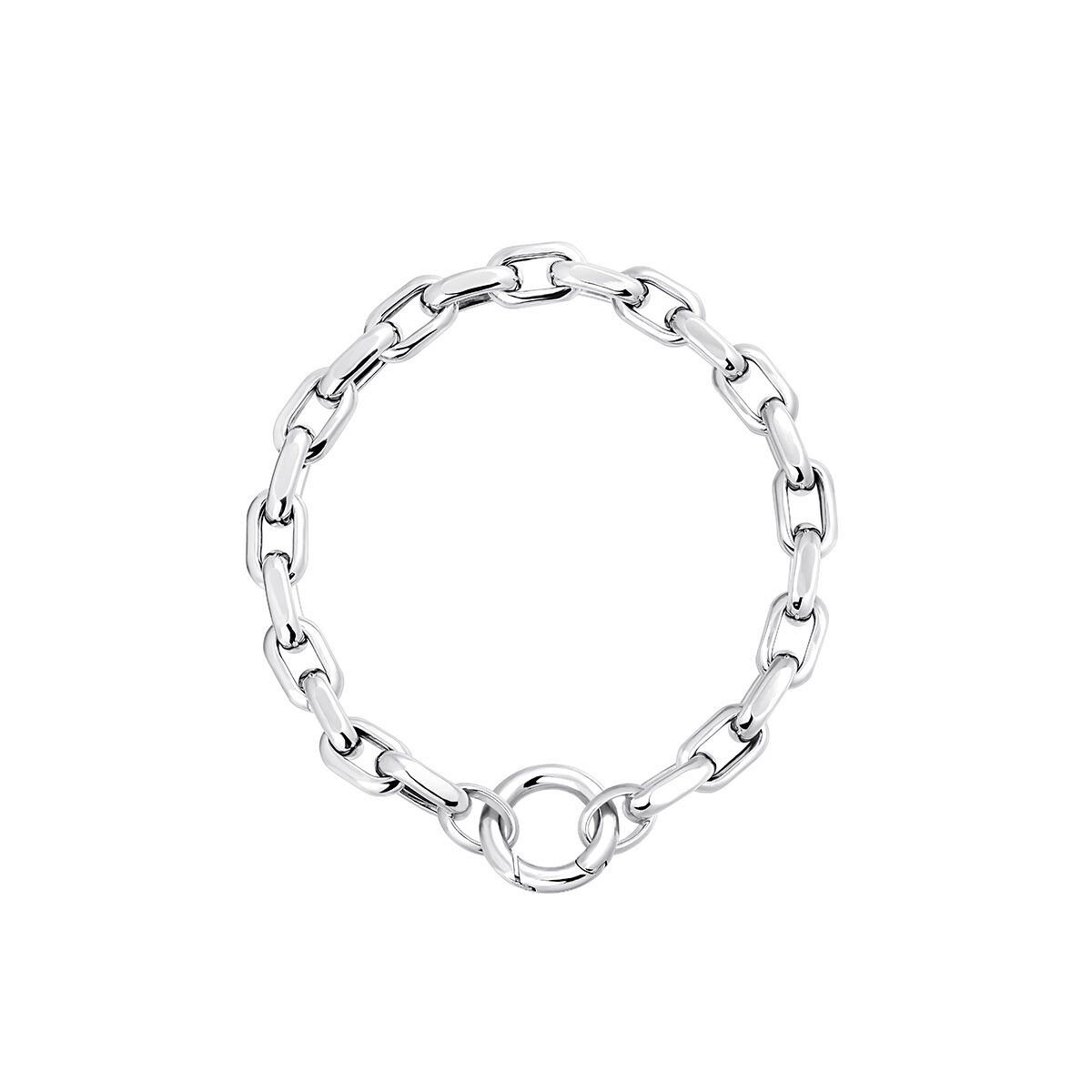 Silver cable link chain bracelet , J05336-01-19, hi-res