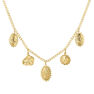 Gold plated multi medal necklace, J04720-02