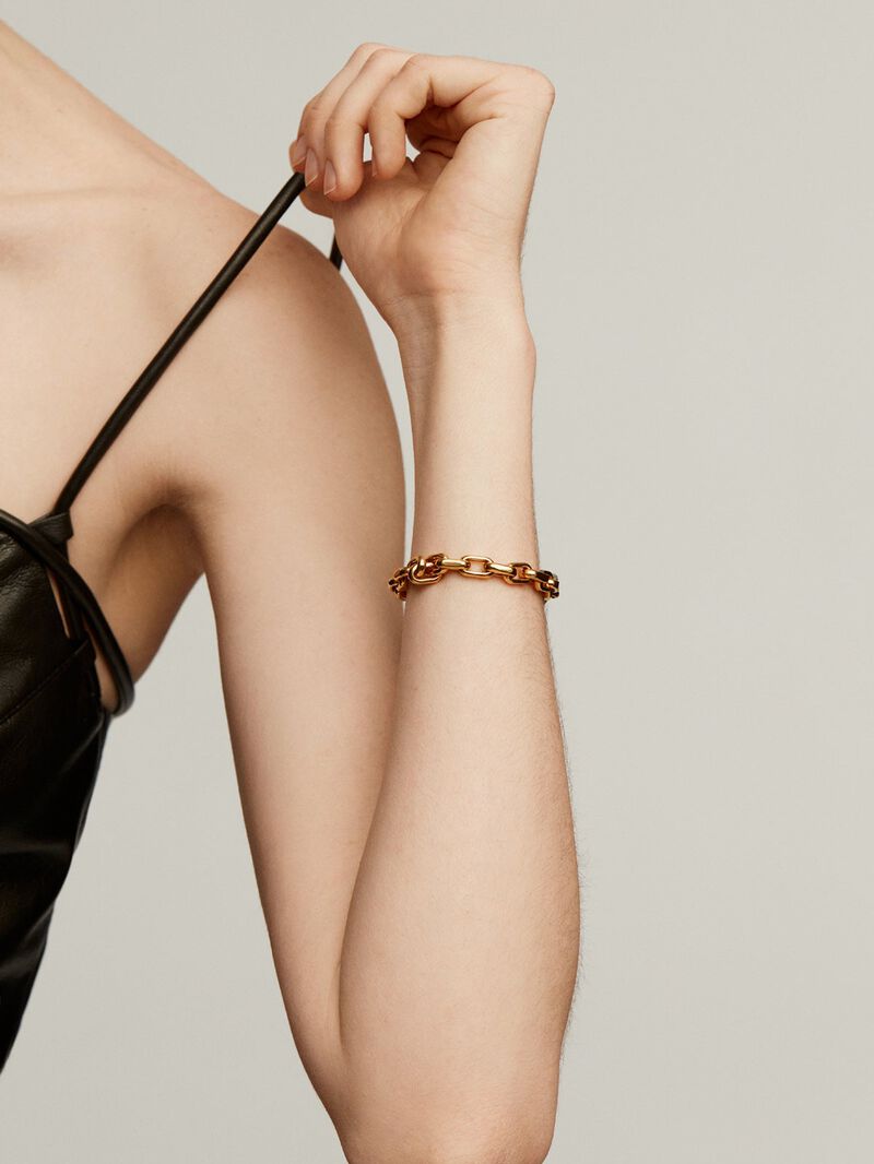 18K Yellow Gold Plated 925 Silver Forza Link Bracelet image number 1