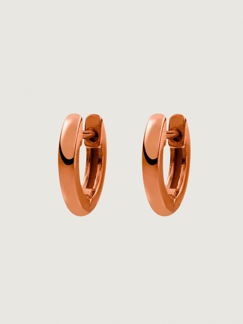 Small 925 silver hoop earrings bathed in 18K rose gold image number 0