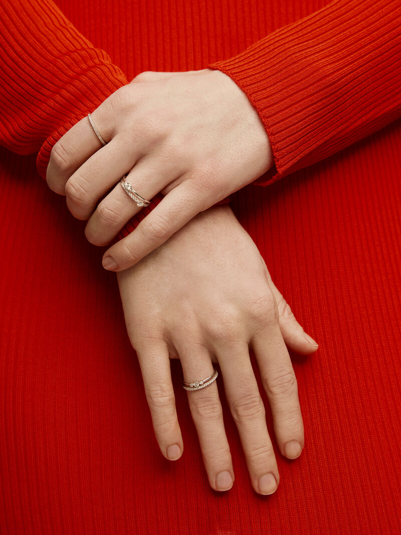 18K white gold ring with 0.09 cts diamonds image number 5