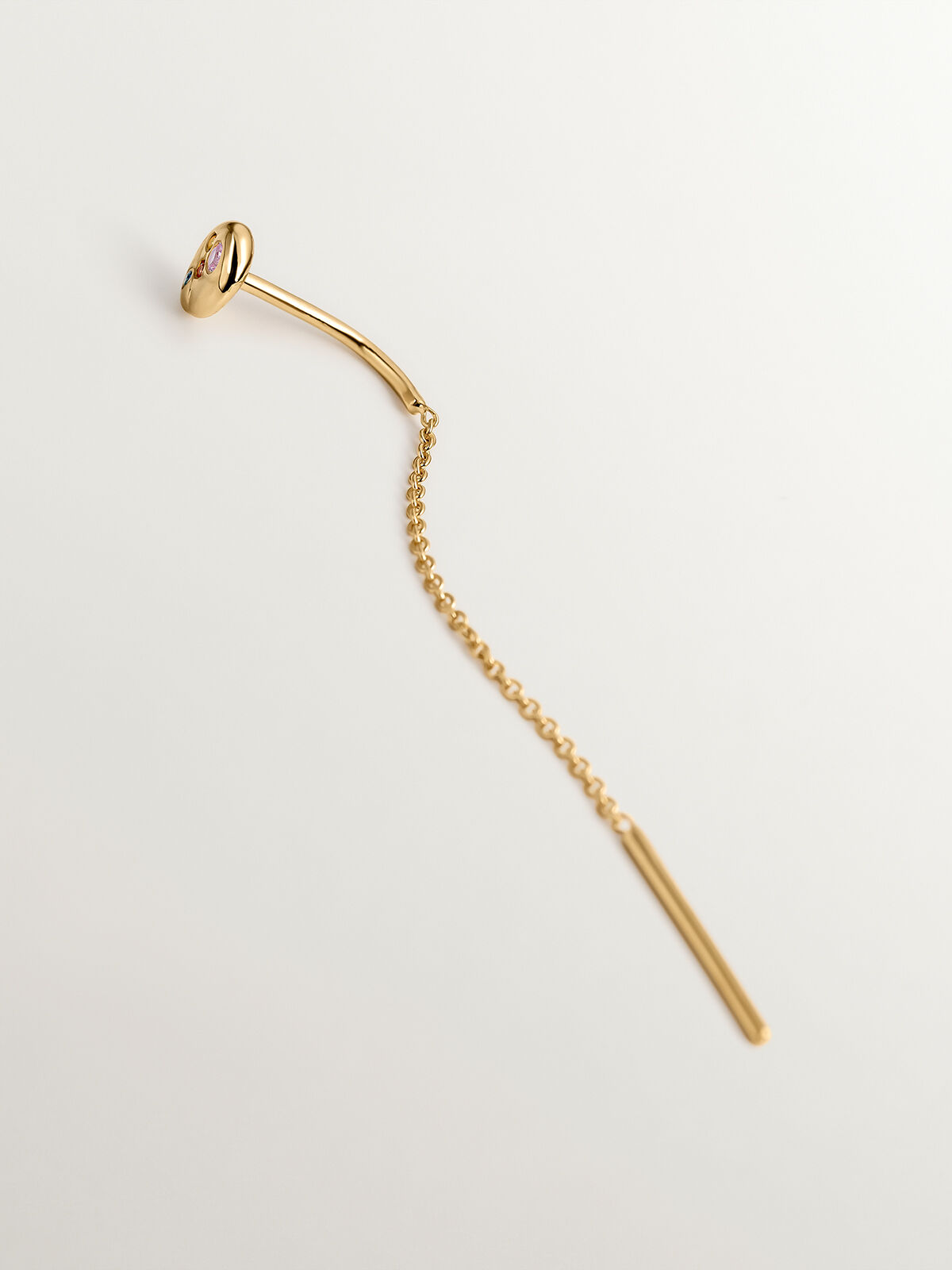 Long single top chain earrings