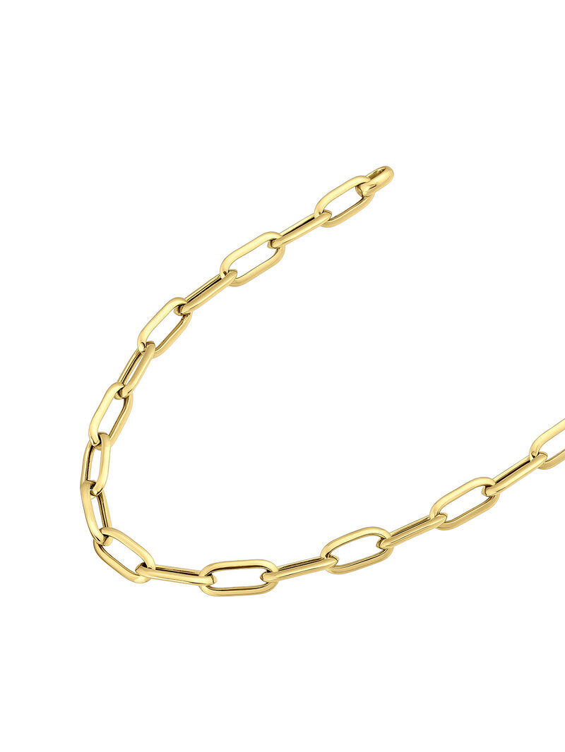 Chain of rectangular links made of 925 silver, coated in 18K yellow gold image number 7