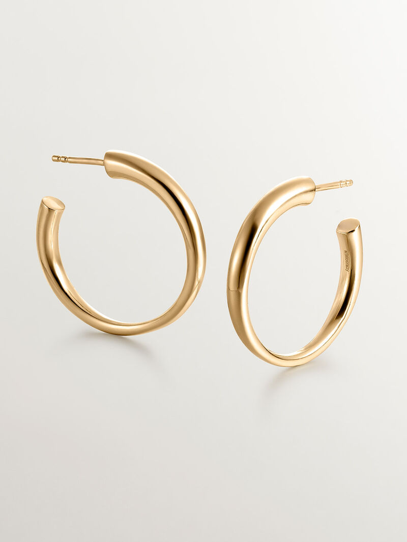 18K yellow gold plated 925 silver hoop earrings image number 2