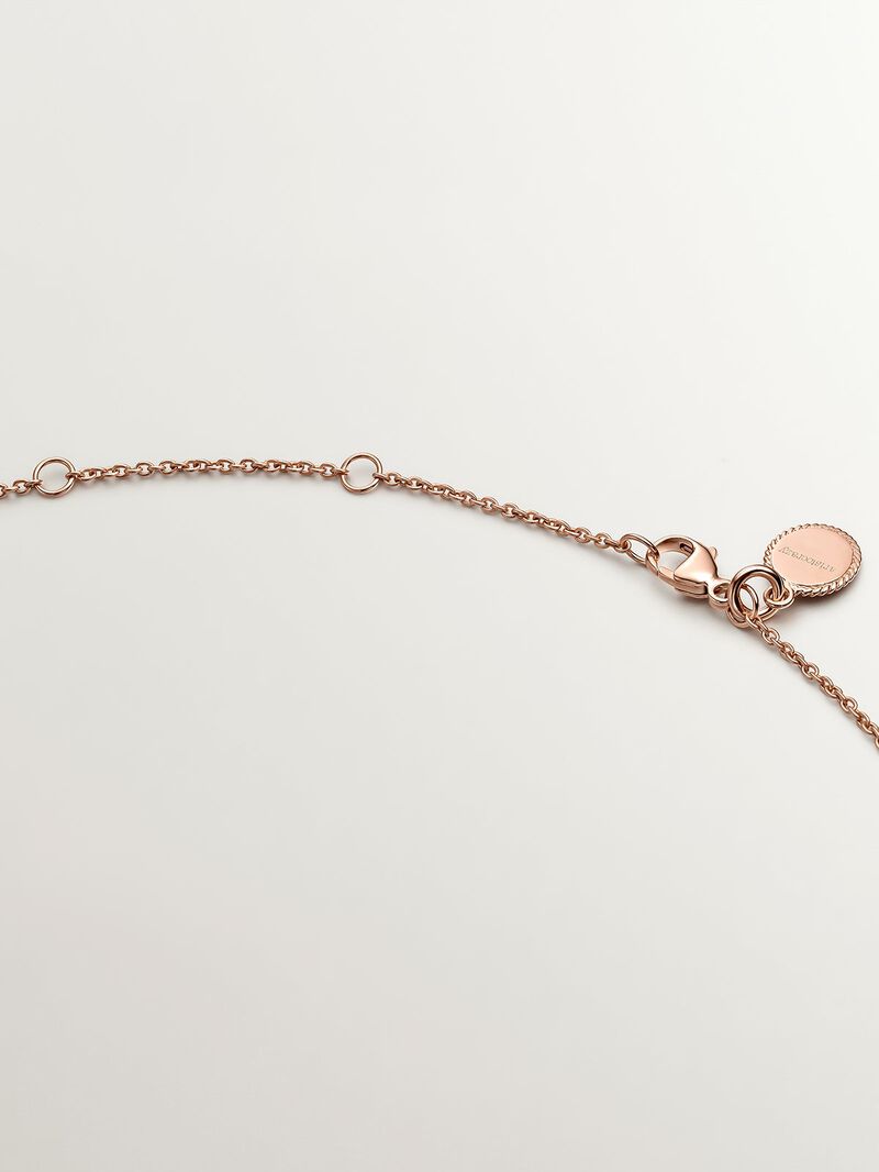925 Silver pendant bathed in 18K rose gold with circles and black spinels. image number 6