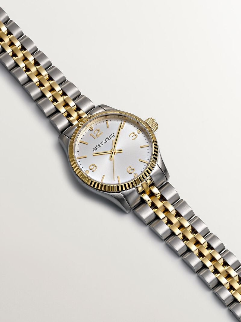 St. Barth Armis Watch with grey and yellow steel strap and grey dial image number 0