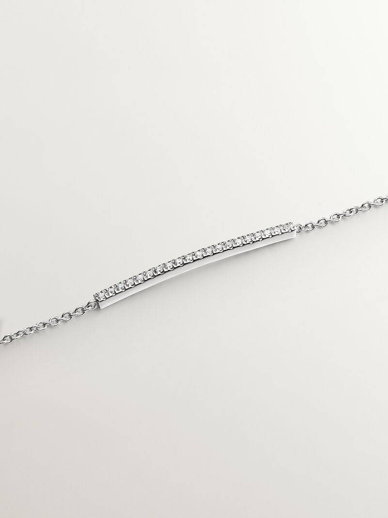 18K white gold bracelet with brilliant cut diamonds image number 4