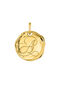 Charm medalla inicial A artesanal plata recubierta oro , J04641-02-A