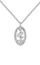 Oval pendant in 18k white gold with diamonds and pavé-set diamonds, J05118-01