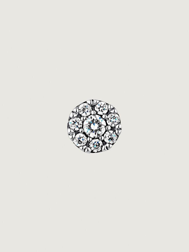 Individual 18K white gold earring with diamond rosette 0.06 cts. image number 0