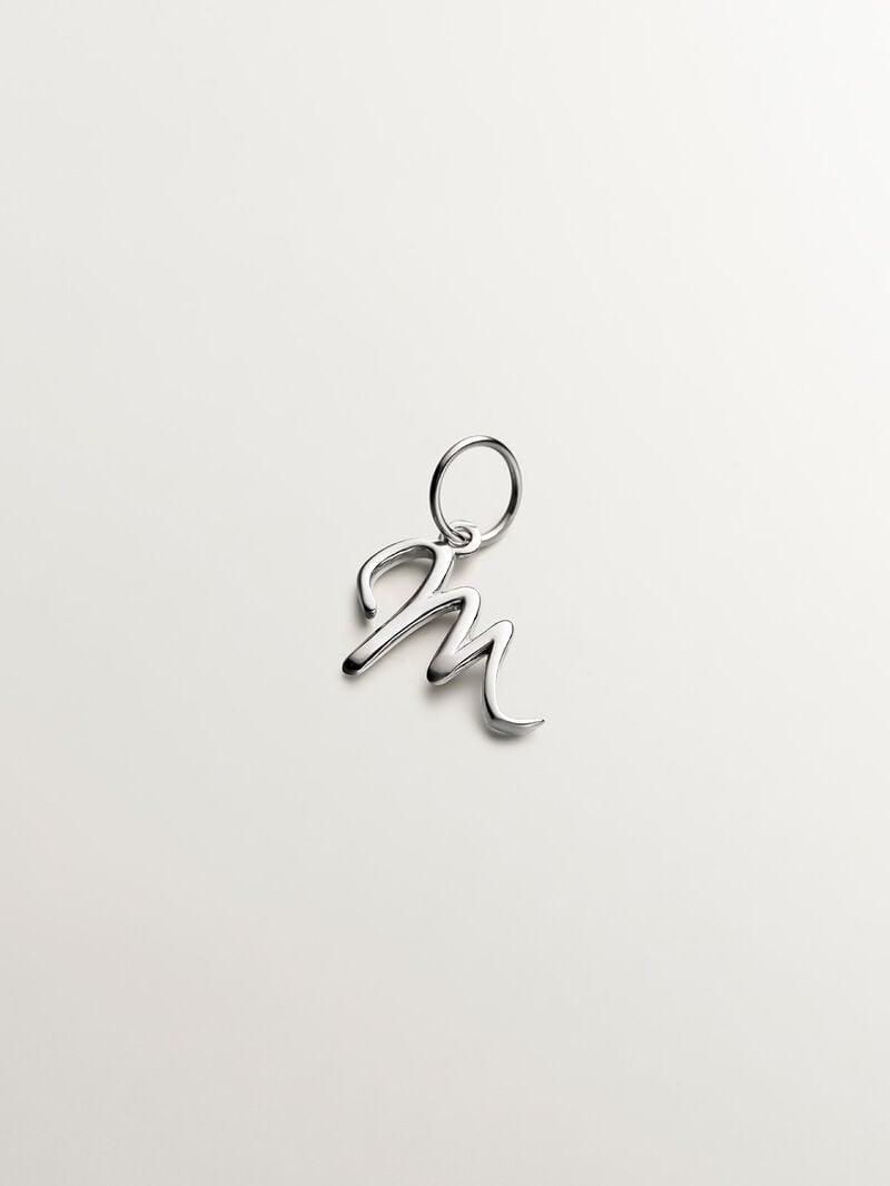 925 Silver Charm with initial M image number 0
