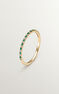 Ring in 9k yellow gold with green emeralds and diamonds, J05049-02-EM