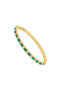Ring in 9k yellow gold with green emeralds and diamonds, J05049-02-EM