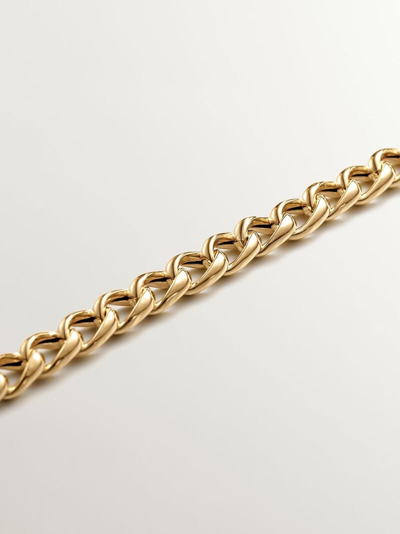 Barbed link chain made of 925 silver, bathed in 18K yellow gold. image number 6