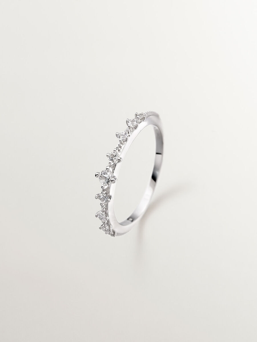 Anillo de plata con zafiros blancos, J04805-01-WS, hi-res