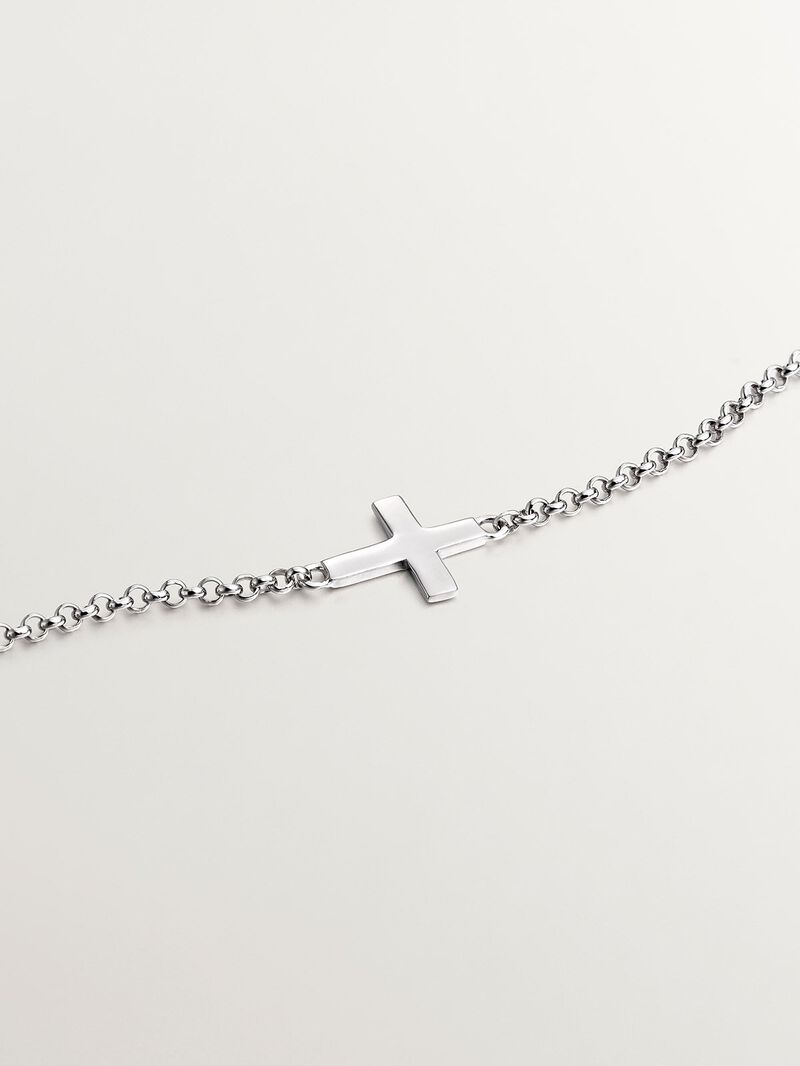 925 Silver Bracelet with Cross image number 2