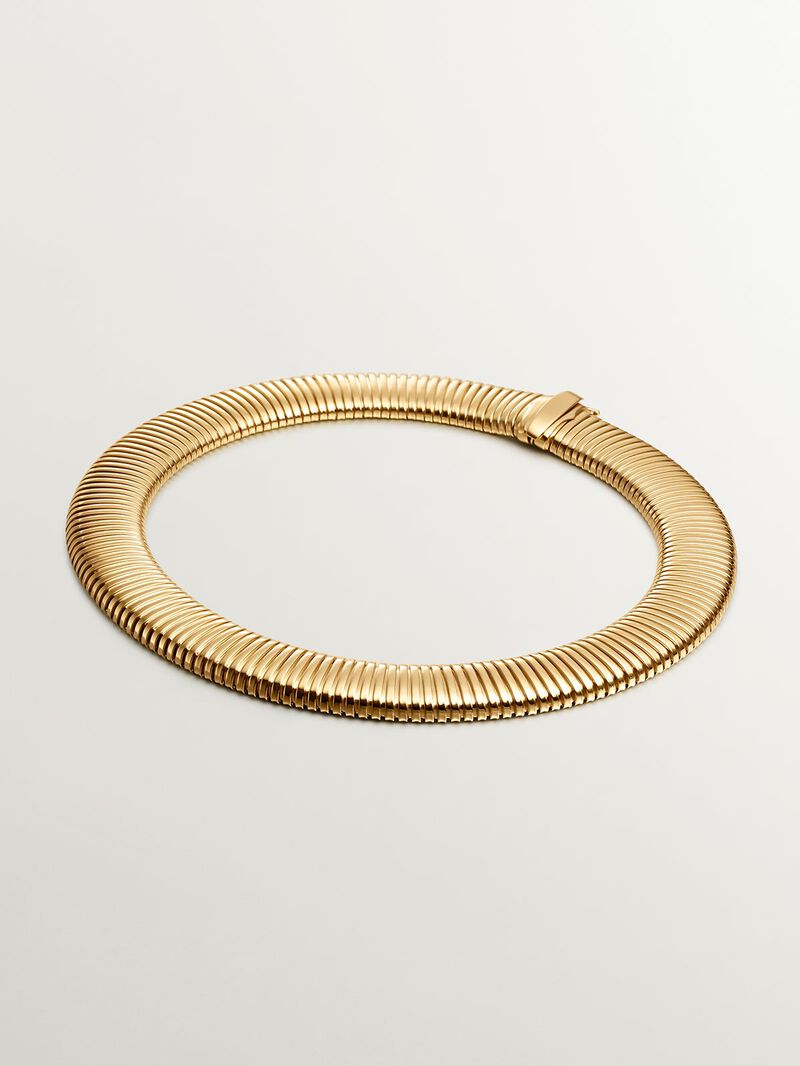 925 silver tubegas XL necklace plated in 18K yellow gold image number 0