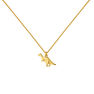 Gold plated silver dinosaur charm necklace , J04861-02