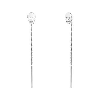Silver earrings with skull , J03944-01,hi-res