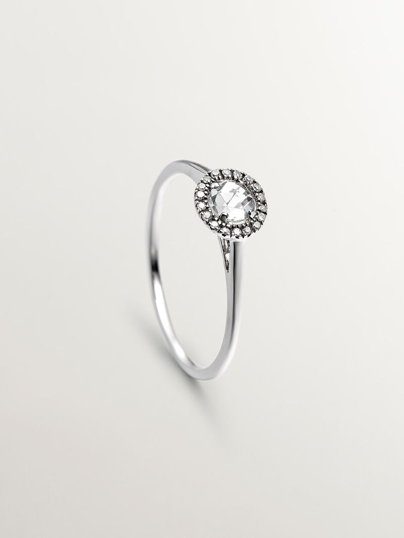 Single-type ring made of 925 silver with topaz image number 2