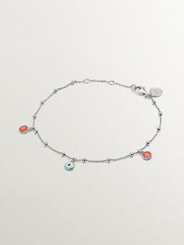 Anklet in silver with multicoloured enamel from the RUSH collection, J05414-01-MULENA,hi-res