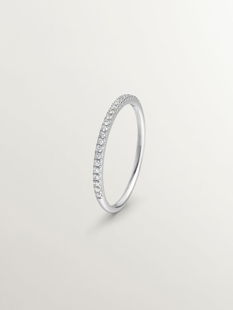 18K white gold ring with diamonds image number 0