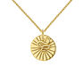 Collar medalla serpiente plata recubierta oro, J04933-02