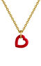 Heart pendant in 18k yellow gold-plated silver with red enamel, J05162-02-ROJENA