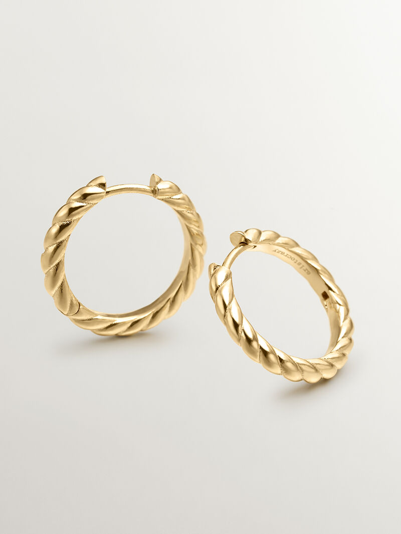 Silver ring earrings 925 bathed in 18k yellow gold image number 4