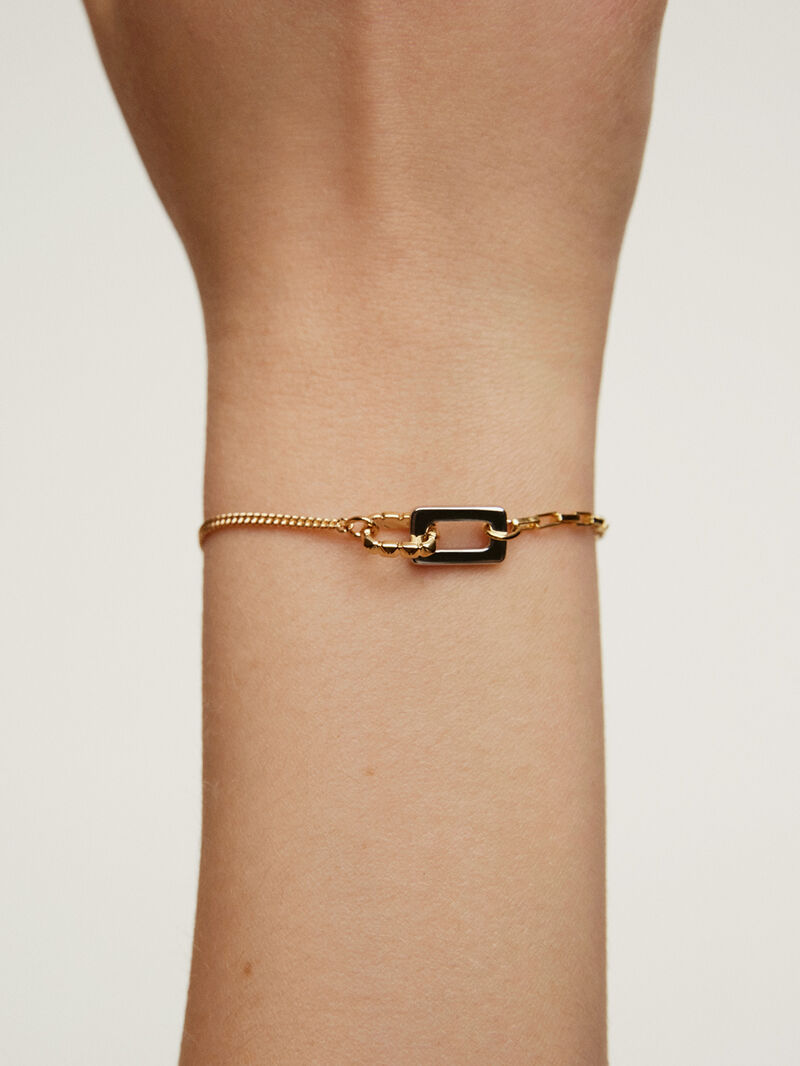 925 Silver bracelet and 925 silver coated in 18K yellow gold. image number 2