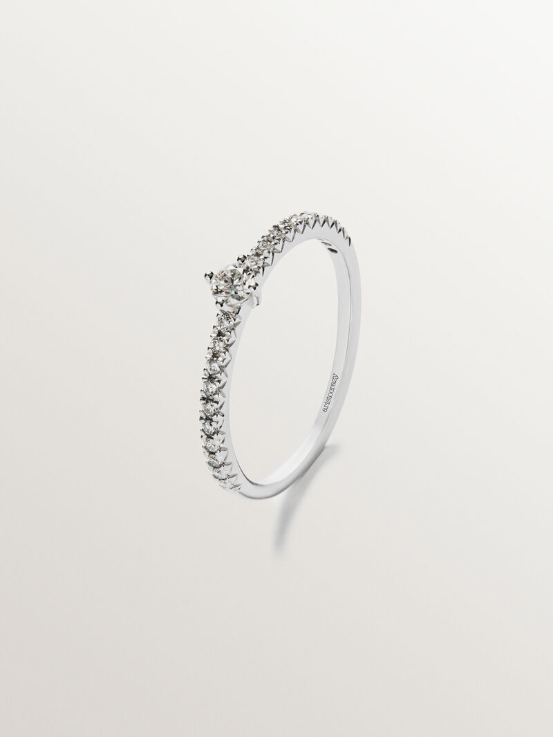 18K white gold ring with diamonds image number 0