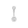 Silver star ear jacket with white topaz and diamonds , J03305-01-WTHSP