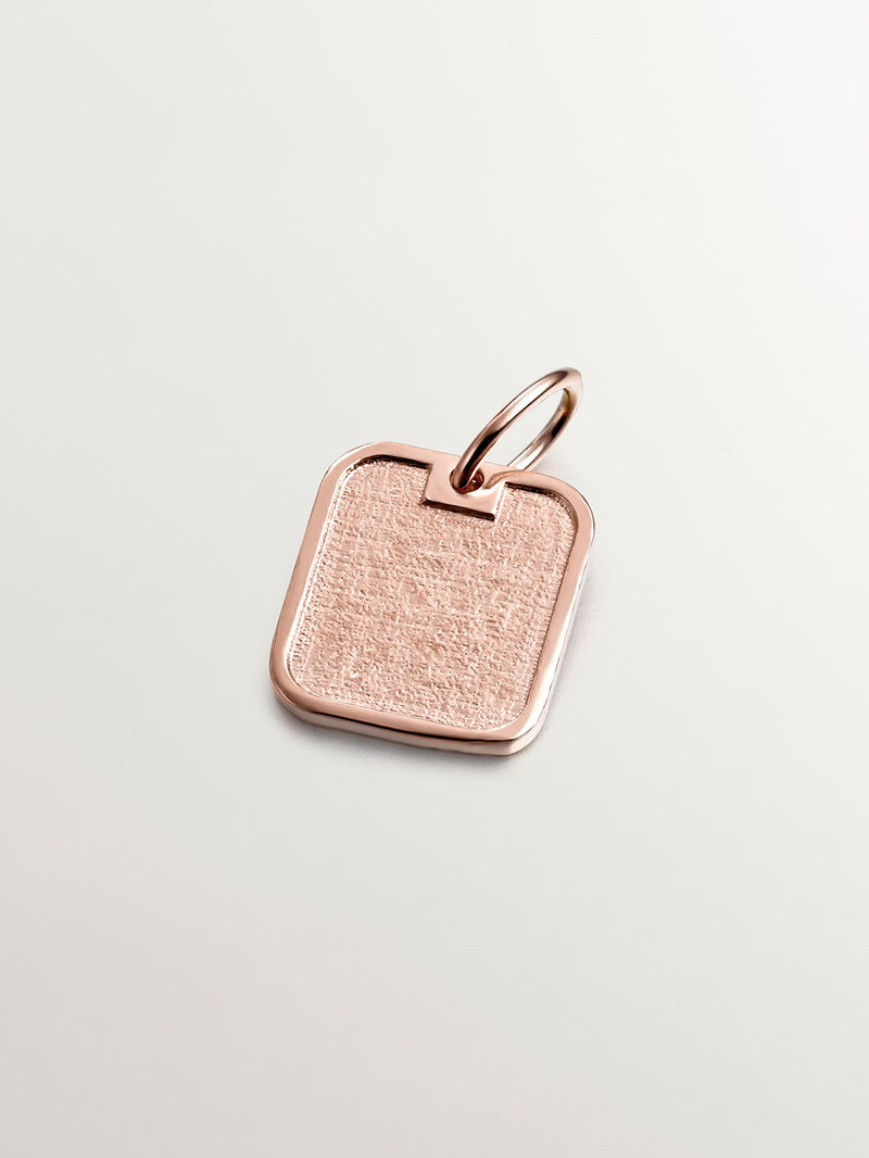 925 silver charm bathed in 18k rose gold with number 7 image number 2