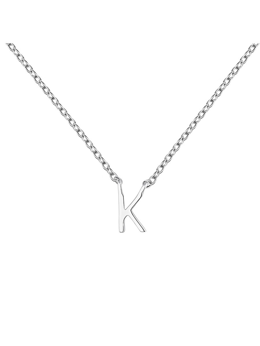 Collar inicial K oro blanco 9 kt , J04382-01-K, mainproduct
