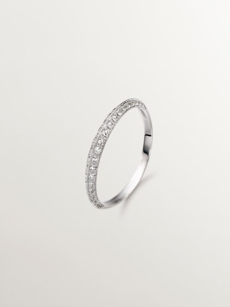 931 Silver ring with white topazes image number 0