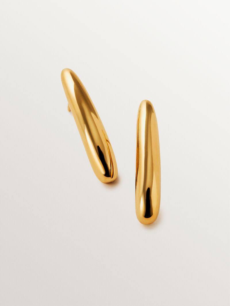 Long 925 silver earrings plated in 18K yellow gold image number 0