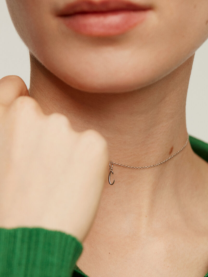 925 Silver Charm with initial C image number 2