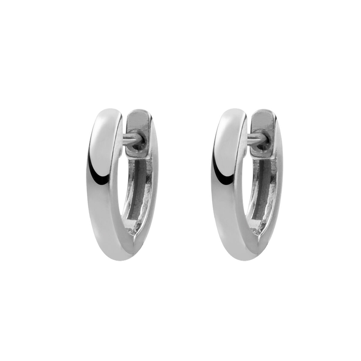 Small silver simple hoop earrings , J01444-01, hi-res